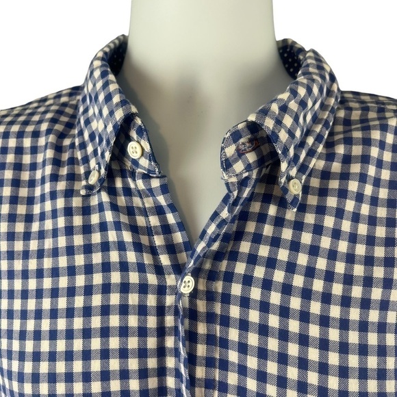 J McLaughlin Men’s Blue White Check Button Down Long Sleeve Shirt XL EUC - Picture 3 of 6